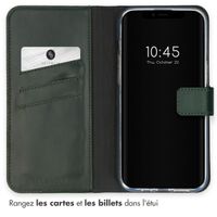 Selencia Étui portefeuille en cuir véritable Apple iPhone 15 - Vert