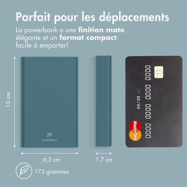 imoshion Ultra Series Batterie externe 10.000 mAh - Vert Pétrole