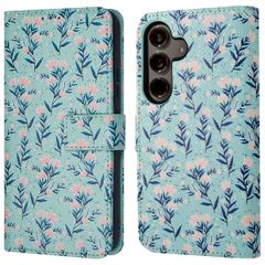 imoshion Étui de télephone portefeuille Design Samsung Galaxy S24 Plus - Blue Flowers