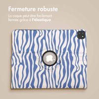 imoshion Coque tablette Design rotatif à 360° Apple iPad Air 13 pouces (2025) M3 / (2024) M2 - White Blue Stripes