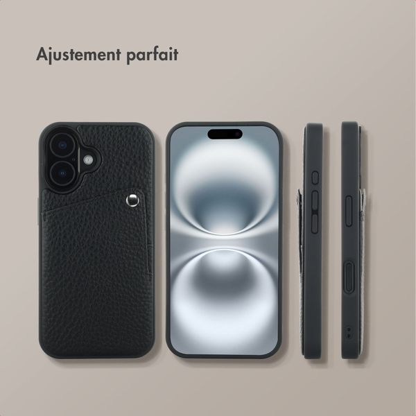 Selencia Coque Riva avec porte-cartes Apple iPhone 16 - Noir