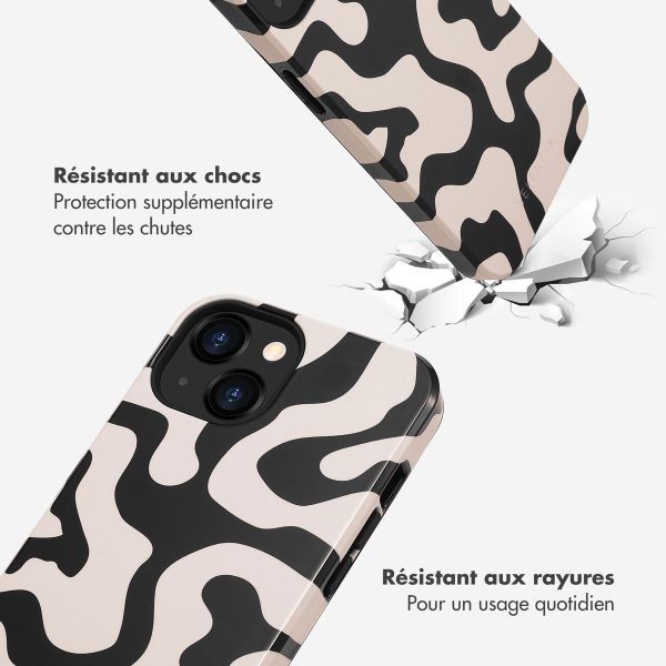 Selencia Coque arrière Vivid Tough iPhone 13 - Art Wave Black