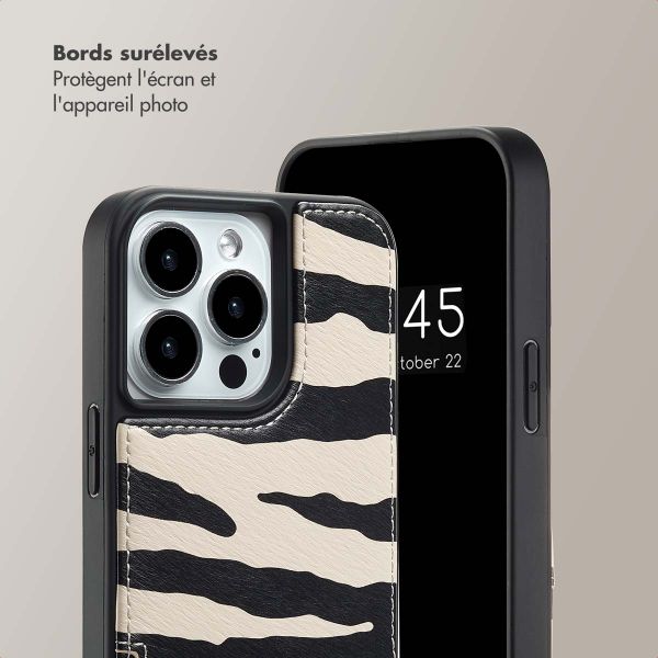 Selencia Coque de télephone Nova avec cordon et porte-cartes Apple iPhone 13 Pro - Zazzy Zebra