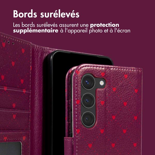 imoshion Étui de télephone portefeuille Design Samsung Galaxy S23 - Crush Check Coral Dust