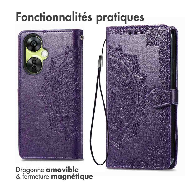 imoshion Etui de téléphone portefeuille Mandala OnePlus Nord CE 3 Lite - Violet