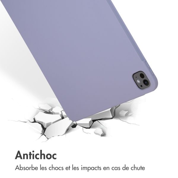 Accezz Coque Liquid Silicone avec porte-stylet Apple iPad Pro 13 (2025) M5 / (2024) M4 - Lila