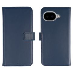 Selencia Étui portefeuille en cuir véritable Google Pixel 10a - Bleu foncé