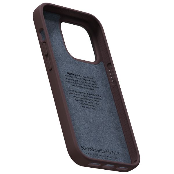 Njorð Collections Coque en cuir véritable iPhone 14 Pro - Brown