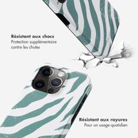 Selencia Coque arrière Vivid Apple iPhone 15 Pro - Colorful Zebra Pine Blue