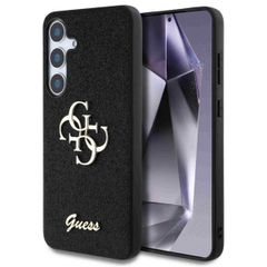 Guess Coque 4G Metal Logo Glitter Samsung Galaxy S25 - Noir