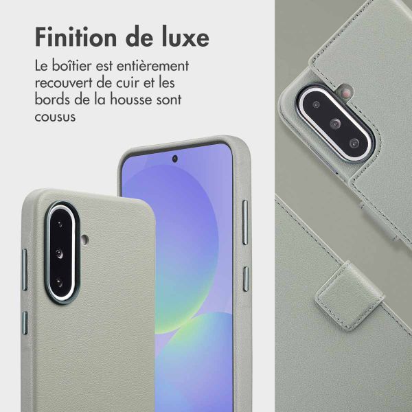 Accezz Étui de télephone portefeuille en cuir 2-en-1 avec MagSafe Samsung Galaxy A36 / A56 - Light Grey