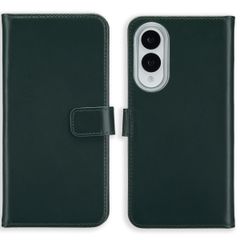 Selencia Étui portefeuille en cuir véritable Samsung Galaxy S25 Edge - Vert