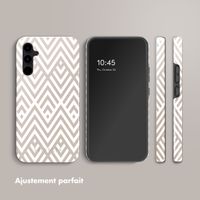 Selencia Coque arrière Vivid Tough Samsung Galaxy A34 - Beige Zigzag