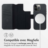 Accezz Étui de télephone portefeuille en cuir 2-en-1 avec MagSafe Apple iPhone 15 Pro Max - Onyx Black
