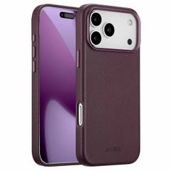 Accezz Coque arrière en cuir avec MagSafe Apple iPhone 17 Pro Max - Heath Purple
