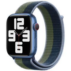 Apple Bracelet Sport Loop Apple Watch Series 1 t/m 9 / SE (38/40/41 mm) | Series 10 / 11 (42 mm) - Abyss Blue/Moss Green