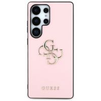 Guess Coque 4G Metal Logo Saffiano Samsung Galaxy S25 Ultra - Rose
