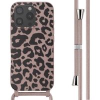 imoshion Coque design en silicone avec cordon Apple iPhone 16 Pro - Animal Pink