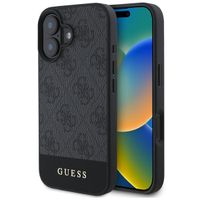 Guess Coque arrière Bottom Stripe 4G Apple iPhone 16 - Gris