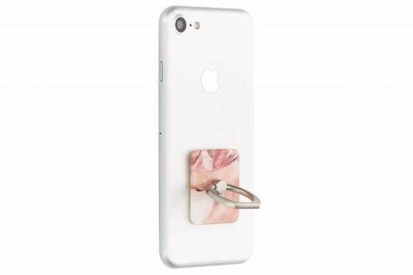 Support à anneau pour téléphone marbré rose