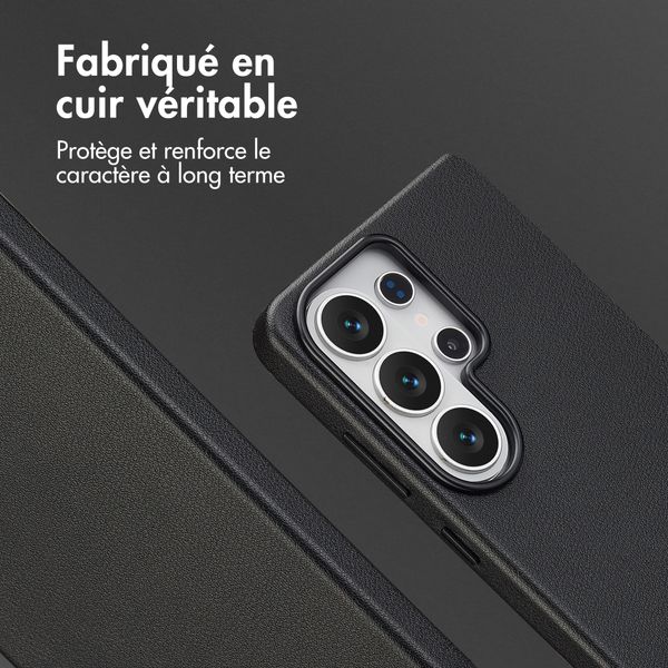 Accezz Coque arrière en cuir avec MagSafe Samsung Galaxy S26 Ultra - Onyx Black