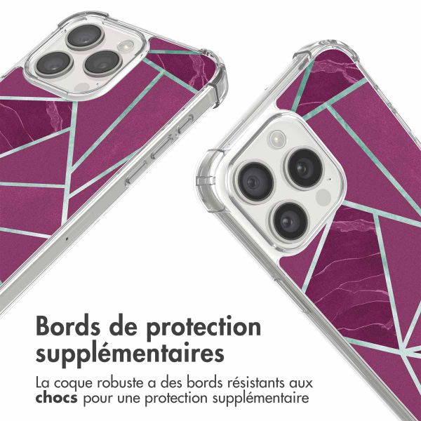 imoshion Coque Design avec cordon Apple iPhone 15 Pro Max - Bordeaux Graphic