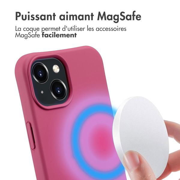 imoshion Coque arrière Color avec cordon amovible et MagSafe Apple iPhone 15 - Raspberry