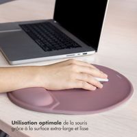 imoshion Tapis de souris ergonomique - Tapis de souris avec repose-poignet - 30 x 25 cm - Vieux rose