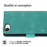 imoshion Etui de télephone portefeuille avec cordon Apple iPhone SE (2022 / 2020) / 8 / 7 - Turquoise