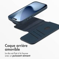 Accezz Étui de télephone portefeuille en cuir 2-en-1 avec MagSafe Apple iPhone 17 Pro - Nightfall Blue