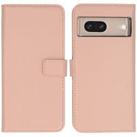 Selencia Étui de téléphone portefeuille en cuir véritable Google Pixel 7 - Dusty Pink