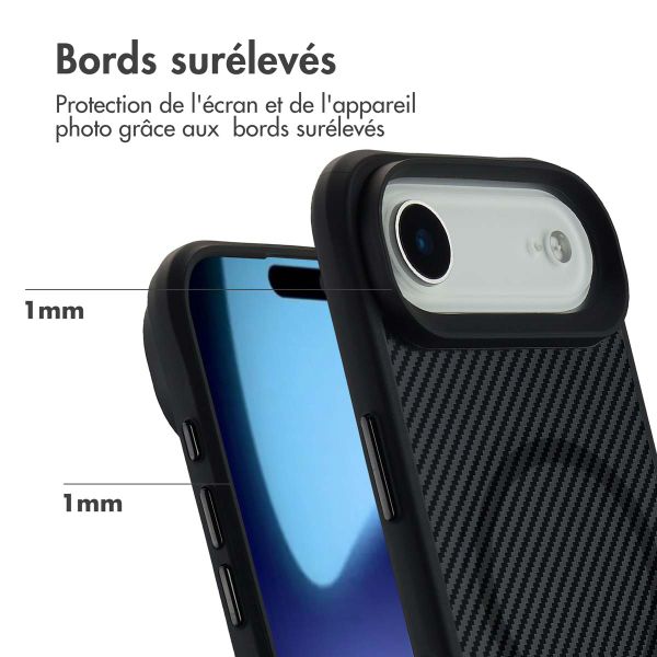 imoshion Rugged Hybrid Carbon Case avec MagSafe Apple iPhone Air - Noir