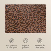 Selencia Coque tablette Sabi avec imprimé léopard Samsung Galaxy Tab A11 Plus - Mocha Brown