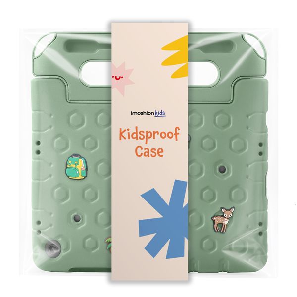 imoshion Coque kidsproof avec poupées amovibles Apple iPad 9 (2021) 10.2 pouces / iPad 8 (2020) 10.2 pouces / iPad 7 (2019) 10.2 pouces - Olive Green