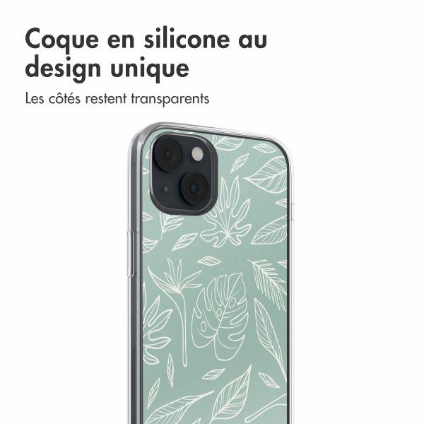 imoshion Coque Design iPhone 14 - Leaves Line-Art