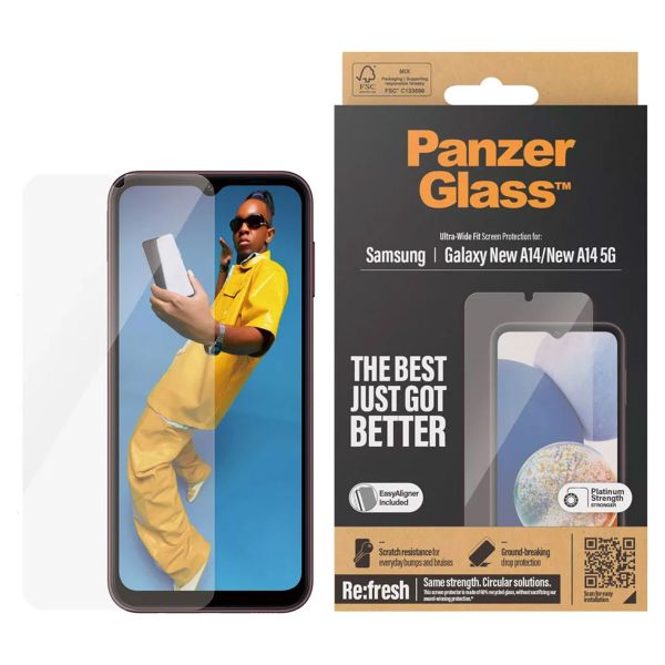 PanzerGlass ﻿Film de protection d'écran anti-bactérien Refresh Ultra-Wide Fit avec applicateur Samsung Galaxy A15 (5G)