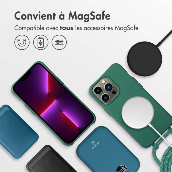 imoshion Coque arrière Color avec cordon amovible et MagSafe Apple iPhone 13 Pro - Vert foncé
