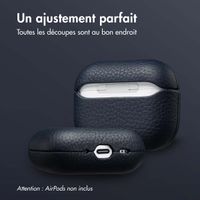 Accezz Coque en Cuir véritable Apple AirPods Pro 3 - Bleu foncé