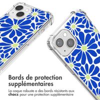 imoshion Coque Design avec cordon Apple iPhone 13 - Cobalt Blue Flowers Connect