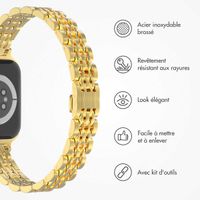 Selencia Bracelet en acier slim style Jubilee Apple Watch Series 1 à 9 / SE (38/40/41 mm) | Series 10 (42 mm) - Or