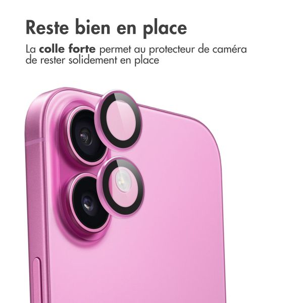 imoshion Lot de 2 protections d'objectif de caméra Apple iPhone 16 / 16 Plus - Rose