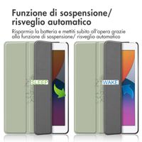 imoshion Coque tablette Design Trifold Apple iPad 9 (2021) 10.2 pouces / iPad 8 (2020) 10.2 pouces / iPad 7 (2019) 10.2 pouces - Floral Green
