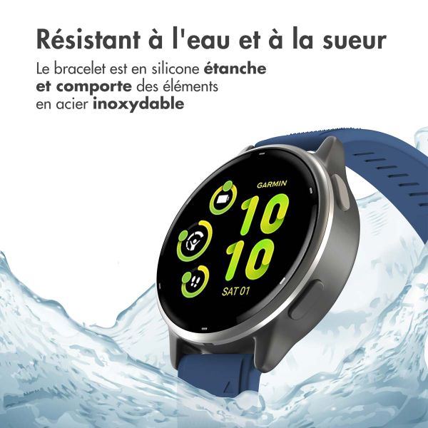 imoshion Bracelet QuickFit® en silicone  - Connexion Garmin 22 mm - Bleu foncé
