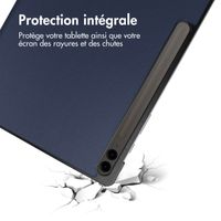 imoshion Coque tablette Trifold Samsung Galaxy Tab S10 Plus / Tab S9 FE Plus / Tab S9 Plus - Bleu foncé
