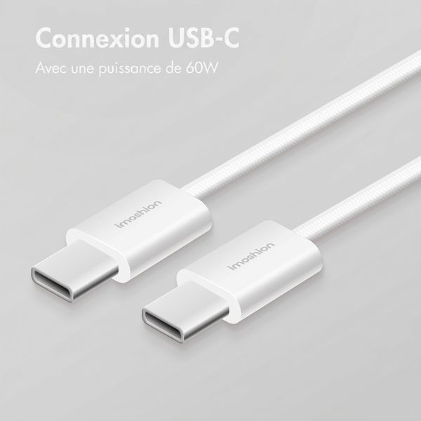 imoshion Câble USB-C vers USB-C - Tressé - 2 mètres - Blanc