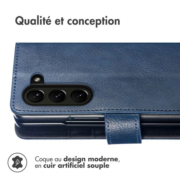 imoshion Étui de téléphone portefeuille Luxe Samsung Galaxy Z Fold 6 - Bleu foncé