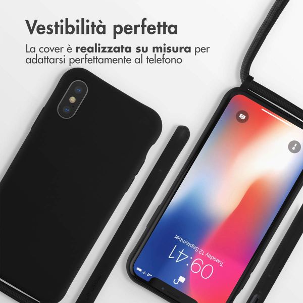 imoshion Coque en silicone avec cordon Apple iPhone X / Xs - Noir