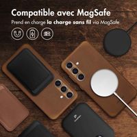 Accezz Coque MagSafe en cuir vintage Samsung Galaxy S24 / S25 - Tabacco Cognac