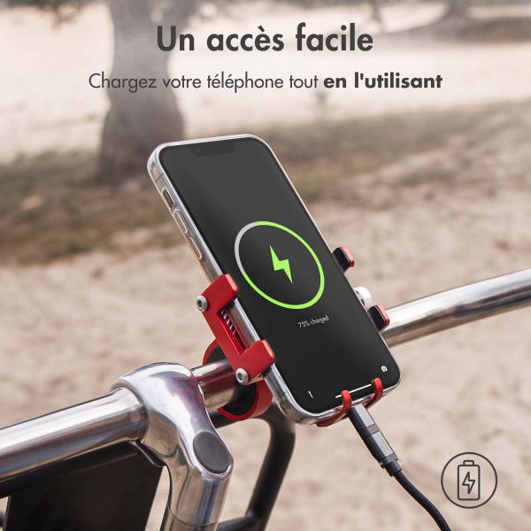 imoshion Support de téléphone pour vélo - Réglable - Universel - Aluminium - Rouge