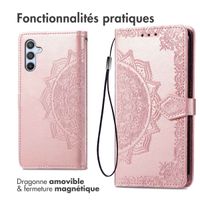 imoshion Etui de téléphone portefeuille Mandala Samsung Galaxy A54 (5G) - Rose Dorée